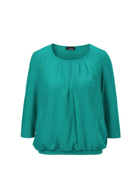 Chiffon-Shirt mit 3/4-Arm, Rundhals