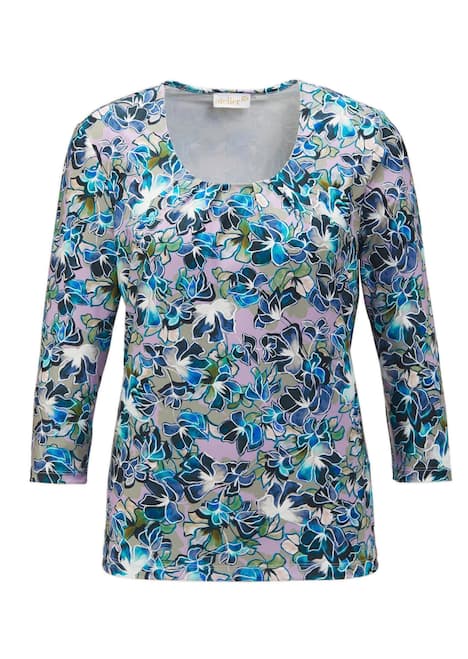 Florales Halbarmshirt mit Rundhals