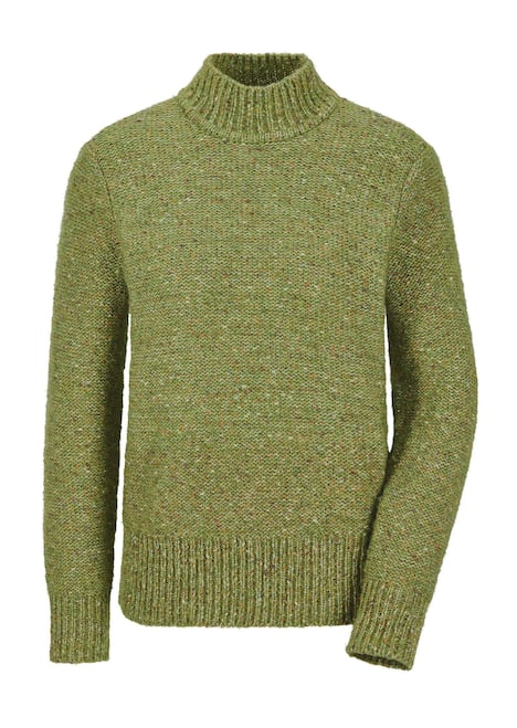 Weicher Bouclé-Pullover, Stehkragen