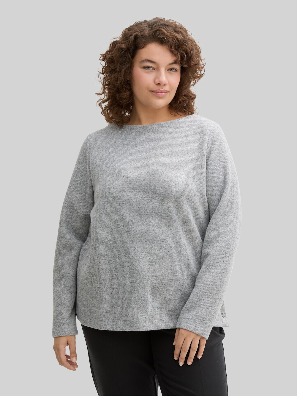 Soft-Touch Sweatshirt mit Knopfdetails
