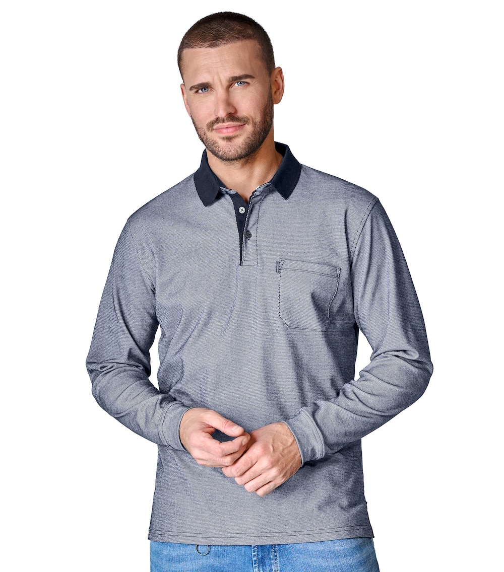 Polo-Shirt Langarm gestreift