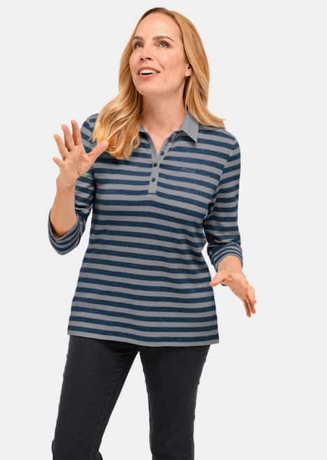 GOLDNER Poloshirt Hoogwaardig shirt met lange mouwen en polokraag