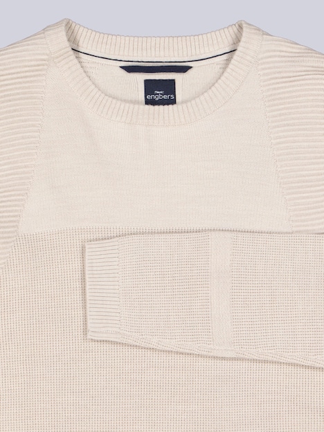 Herren Pullover Rundhals , Creme