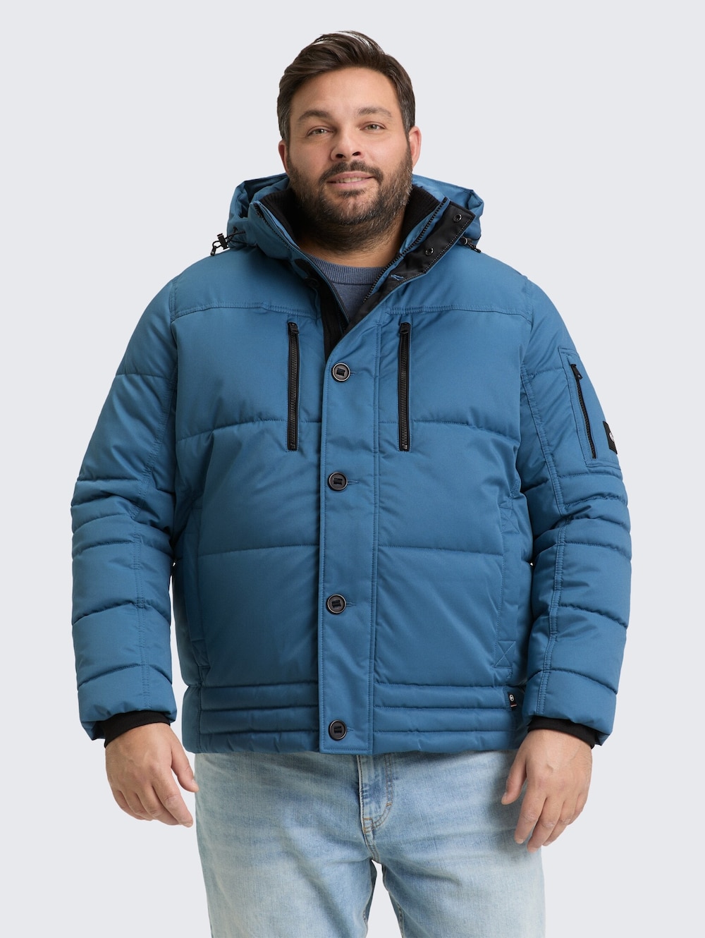 Tom Tailor Men PLUS Jacken Plus Size - Pufferjacke mit abnehmbarer Kapuze