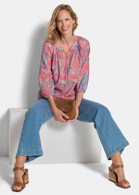 Viskosebluse mit Paisley-Muster