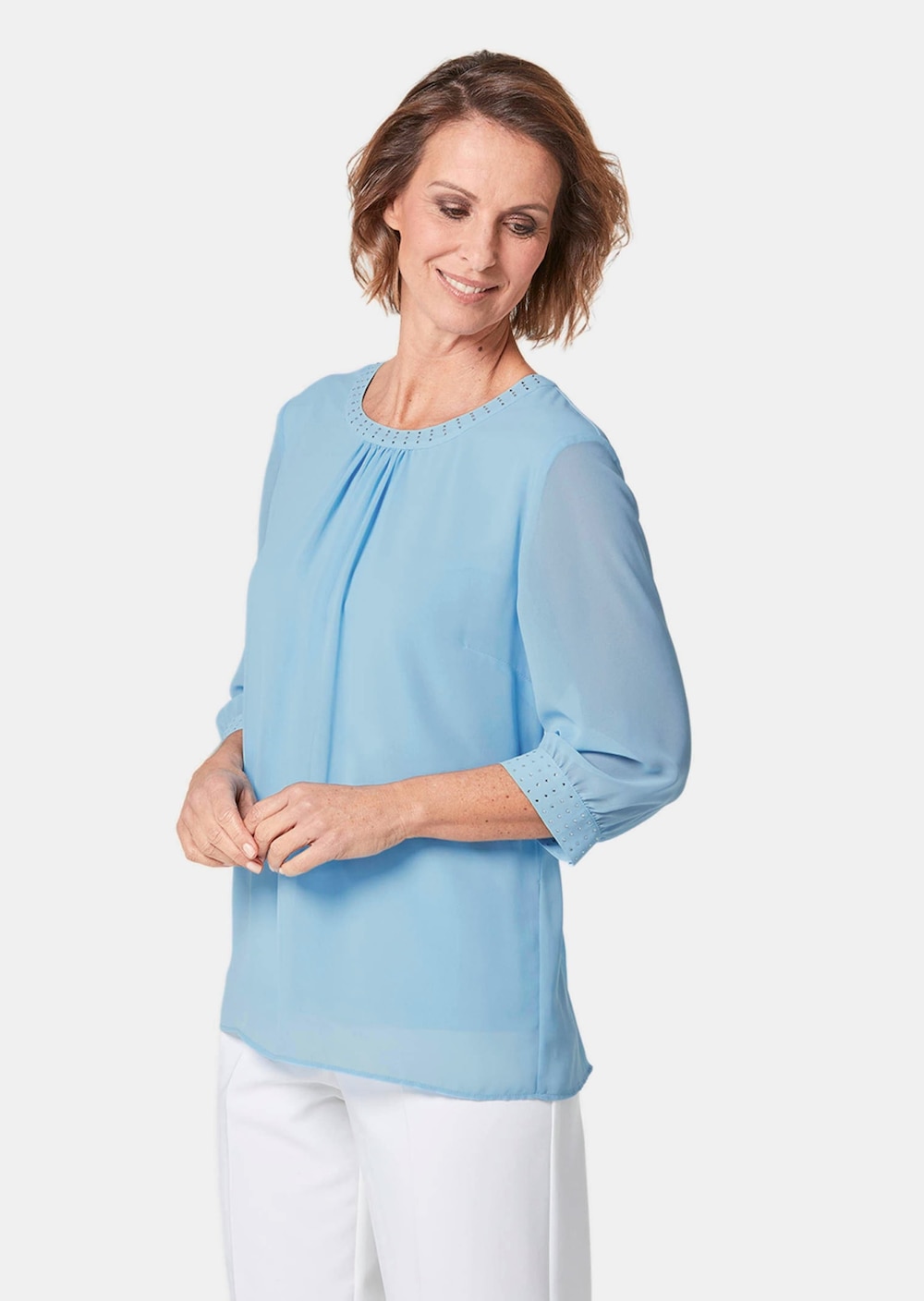 Bluse aus leichtem Chiffon mit Glitzersteinen