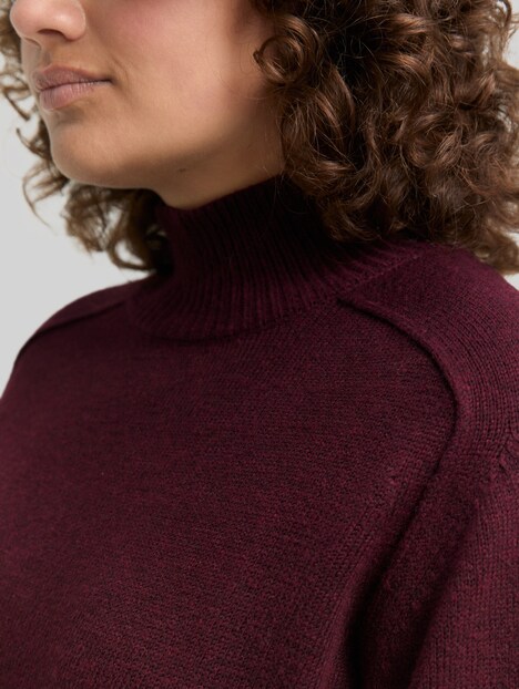 Loose Fit Strickpullover mit Stehkragen