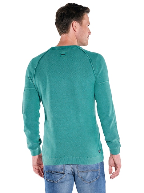 engbers Herren Pullover strukturiert , Tuerkis