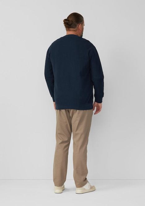 Strukturiertes Sweatshirt mit Rippbündchen