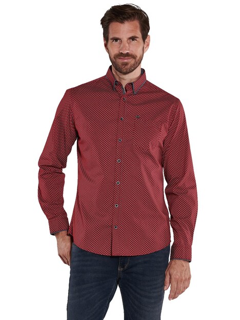 engbers Herren Langarm-Hemd gemustert , Bordeaux