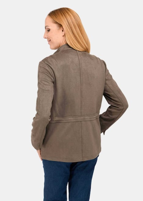 GOLDNER Imitatieleren blazer Blazer in zachte suÃ¨delook