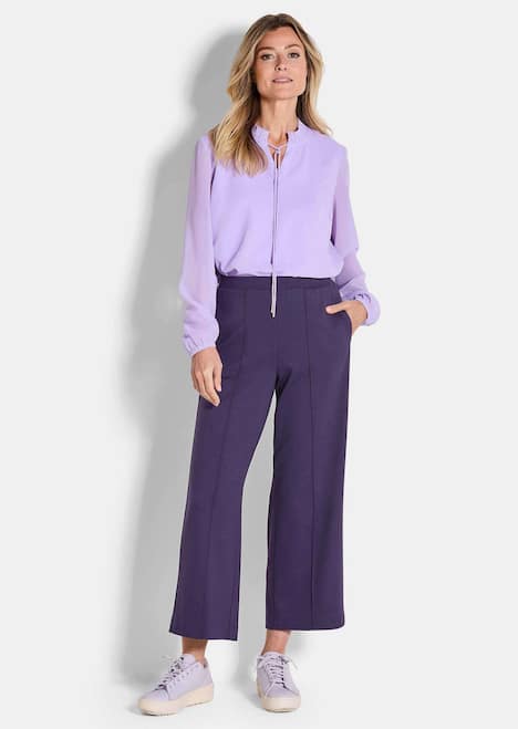 Verkürzte Jersey-Hose VERA mit Biesen