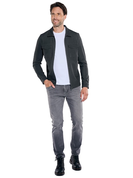 Herren Overshirt mit Brusttaschen , Anthrazit