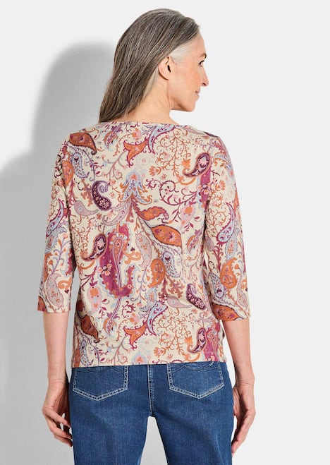 Florales Jerseyshirt mit Paisley-Muster