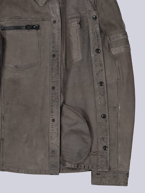 engbers Herren Lederjacke regular , Grau