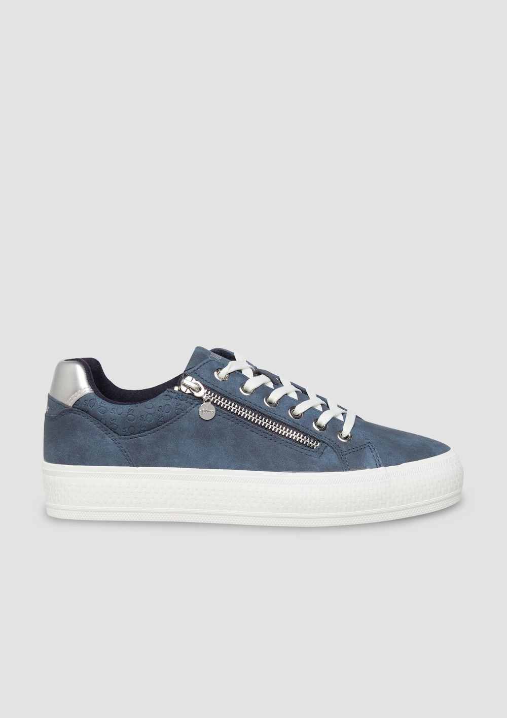 Sneaker mit Reißverschluss und Gummisohle