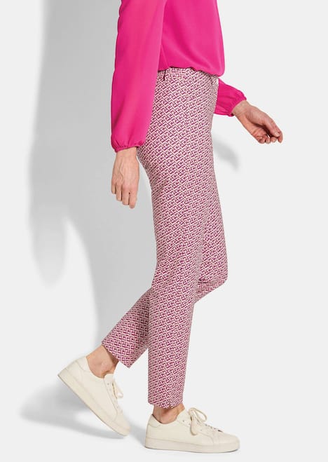 Slim Fit Printhose mit hohem Bund