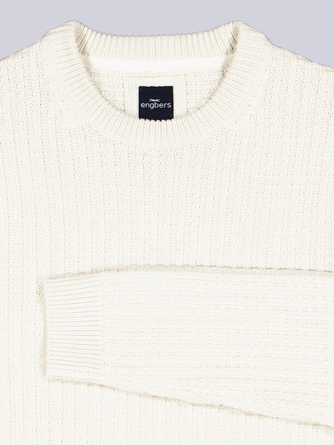 Herren Pullover Rundhals , Creme