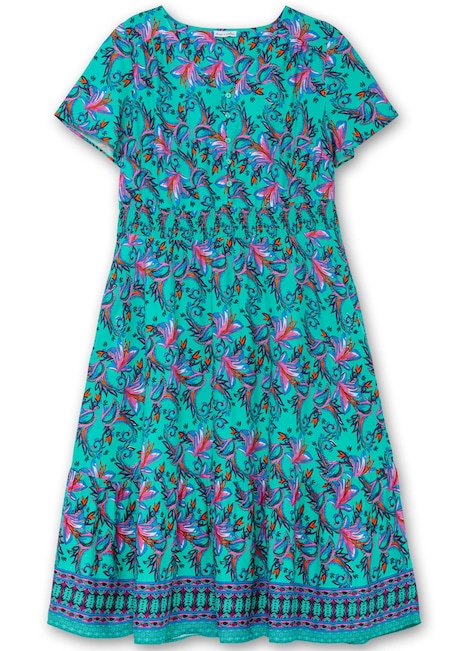 Maxikleid Kurzarm Ohne Kragen
