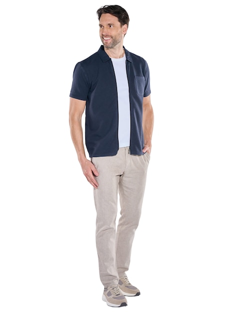 Herren Overshirt mit Reißverschluss , Saphirblau