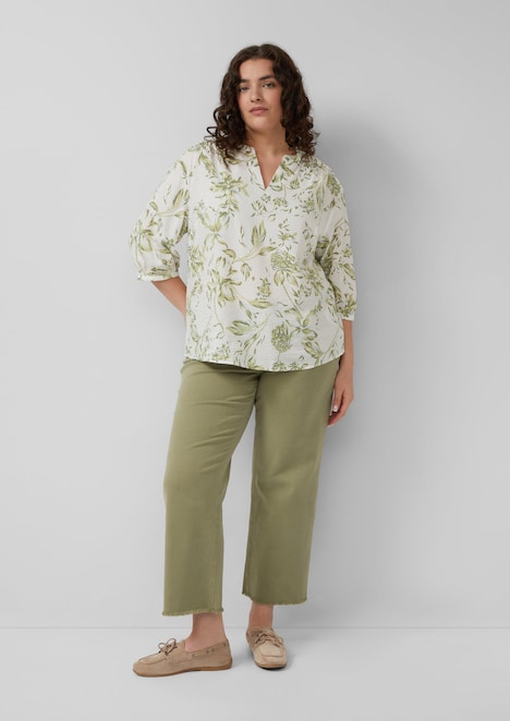 Bluse aus Seersucker mit Raffungen