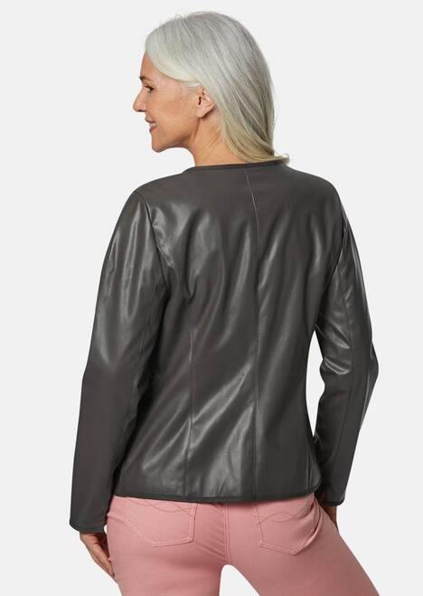 Ausdrucksstarke Lederimitatjacke mit supersoftem Griff