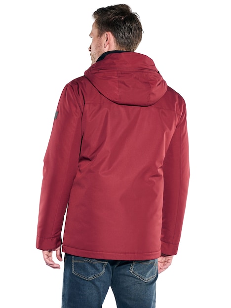 Herren Funktionsjacke mit abnehmbarer Kapuze , Dunkelrot