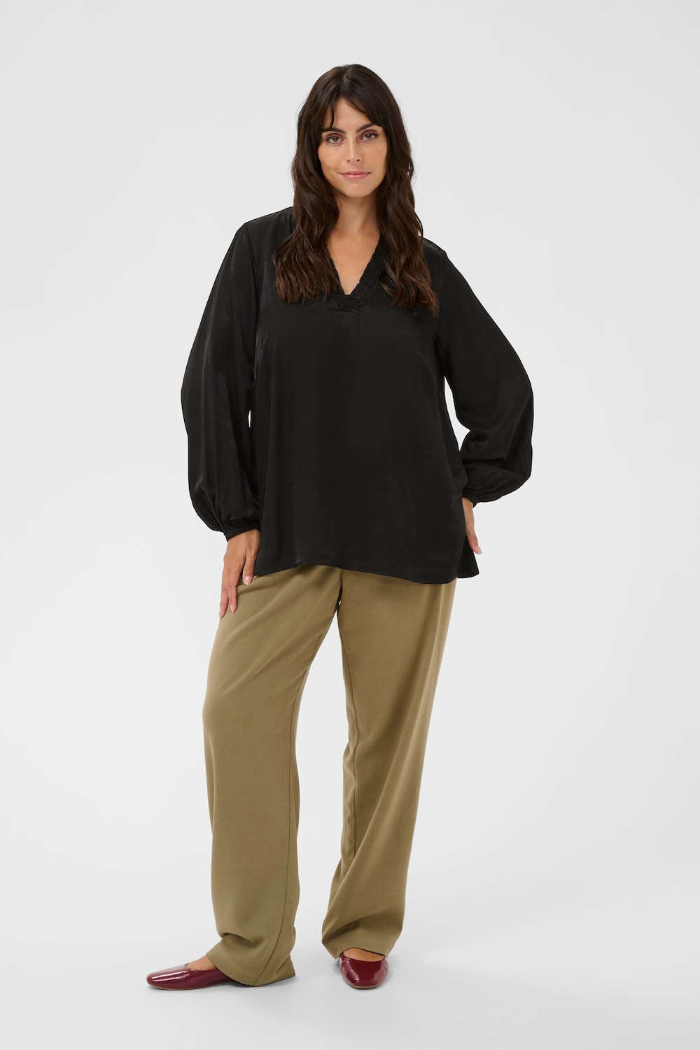 Langarm-Bluse Regular fit