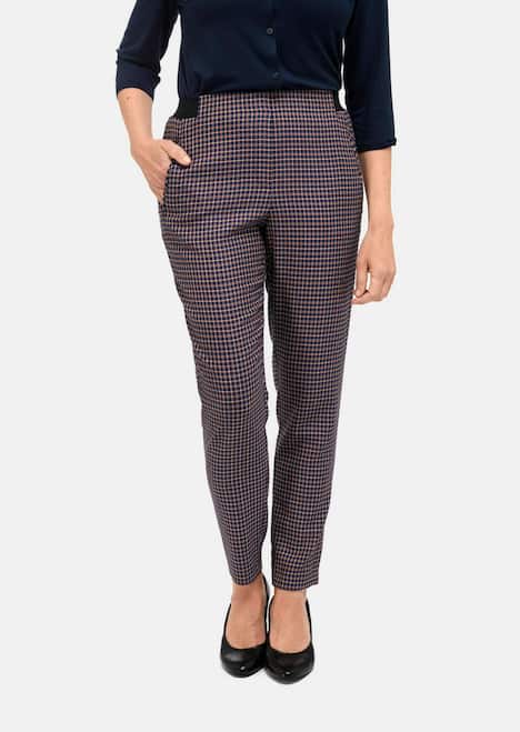 GOLDNER Geruite broek Comfortabele geruite stretchbroek