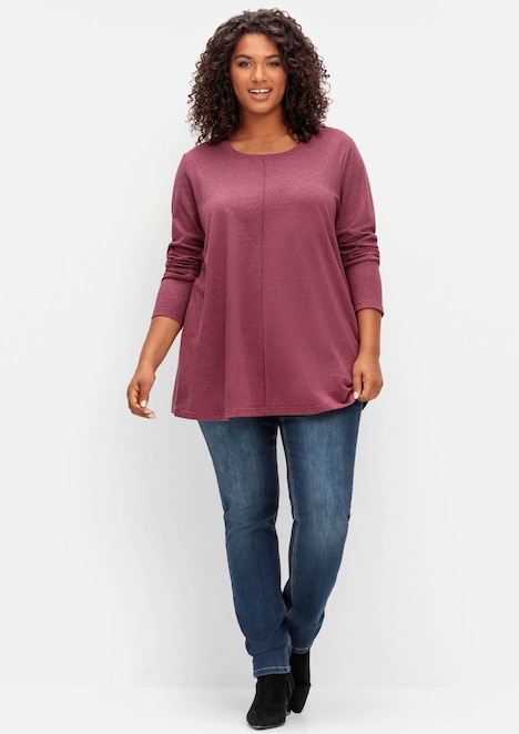Langarmshirt Langarm Meliert