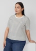 Gestreiftes Jersey-T-Shirt im Regular Fit mit Herz-Stickerei