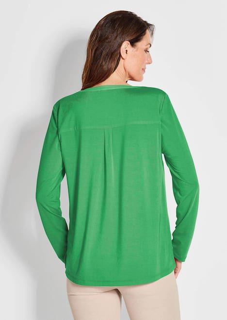 GOLDNER Blouseshirt Blouseshirt met chiffon inzet