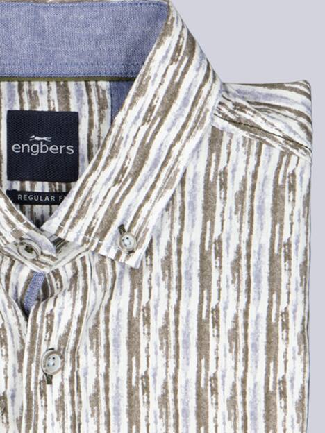 engbers Herren Hemd gemustert , Khaki