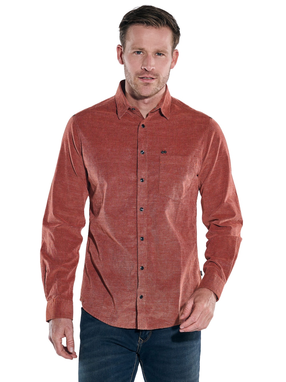 engbers Herren Cordhemd , Rostorange