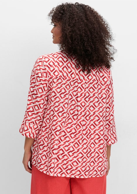 Tunika 3/4-Arm Sonstiges Muster Ohne Kragen