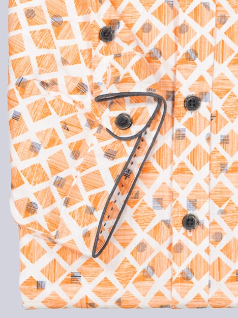 Herren Kurzarm-Hemd gemustert , Orange