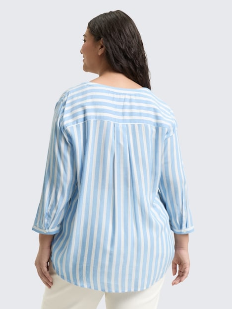 Henleybluse mit Streifenmuster