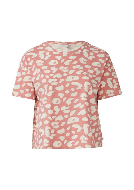 Verkürztes T-Shirt mit All-over-Print