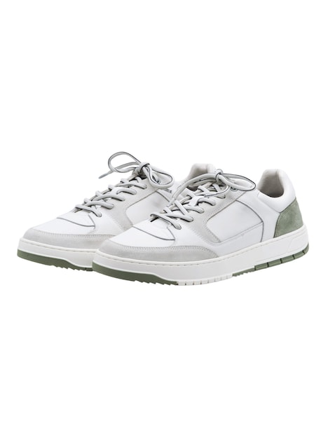 engbers Herren Sneaker mit zweifarbiger Sohle , Naturweiss