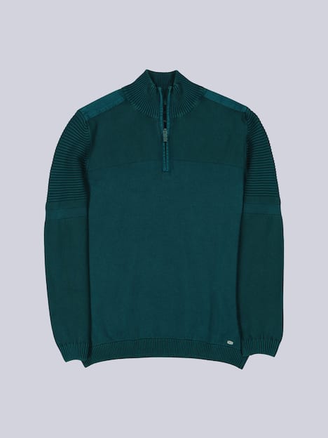 engbers Herren Pullover mit Polokragen , Petrolblau