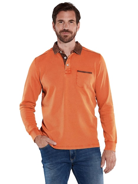 engbers Herren Polo-Shirt uni , Dunkelorange