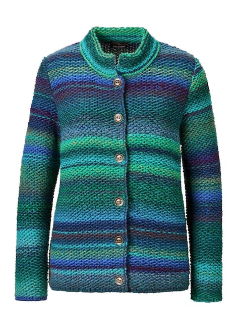Multicolor Woll-Jacke mit Stehkragen