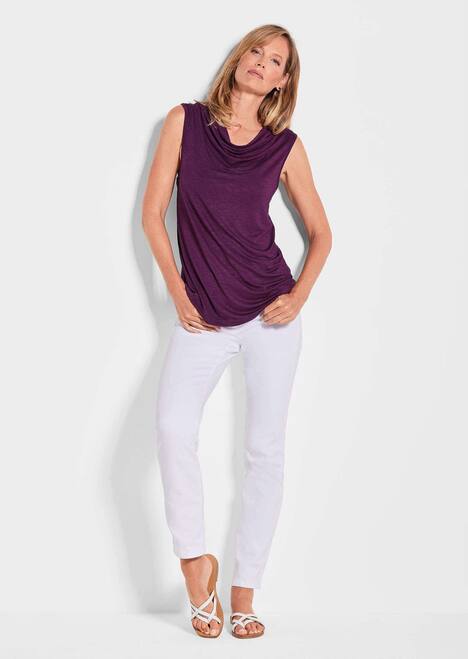 Ärmelloses Top in Viskose-Jersey