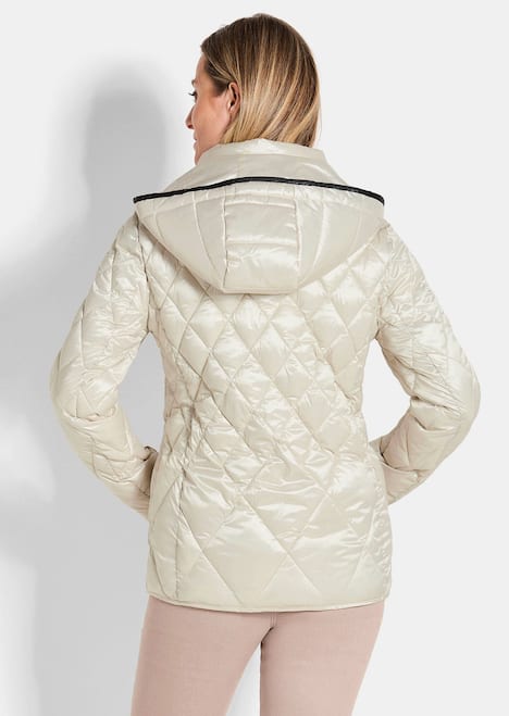 GOLDNER Jas Gewatteerd jack met een ruitmotief