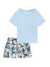 Schiesser Damen Pyjama Modern hellblau