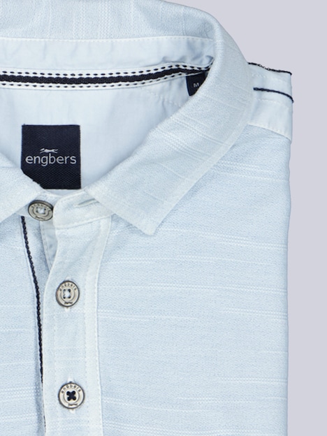 Herren Polo-Shirt meliert , Hellblau