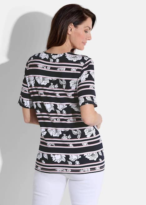 GOLDNER Shirt Shirt met strepen en bloemen