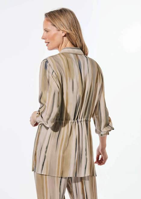 Longbluse mit Bindegürtel
