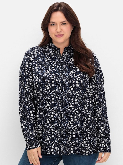 Hemdbluse Langarm Sonstiges Muster Hemdkragen