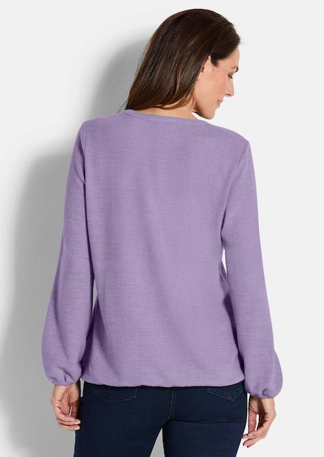 Elegante Bluse mit Zierblende, Rundhals